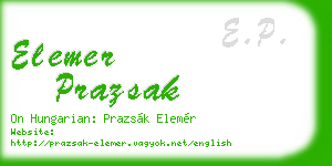elemer prazsak business card