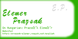 elemer prazsak business card